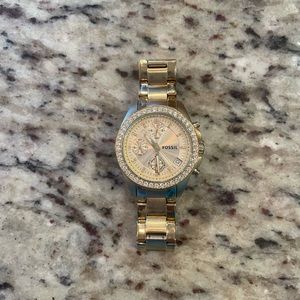 Gold Fossil Watch